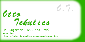 otto tekulics business card